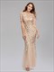 Mermaid Sequin Bodice Long Tulle Prom Dress With Short Sleeve