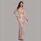 V-Neck Mermaid Sequin Ruched Long Sleeve Prom Dress