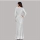 V-Neck Mermaid Sequin Ruched Long Sleeve Prom Dress