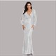 V-Neck Mermaid Sequin Ruched Long Sleeve Prom Dress
