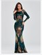 Mermaid Sequin Open Back Prom Dress With Long Sleeve