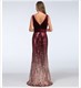 Deep V-Neck Sleeveless Sequin Ombre Prom Dress