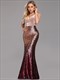 Deep V-Neck Sleeveless Sequin Ombre Prom Dress