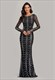 Floor Length Prom Dress With Long Sleeve And Mermaid Sequin Design