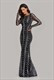 Floor Length Prom Dress With Long Sleeve And Mermaid Sequin Design