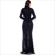Sequin High Neck Illusion Keyhole Long Sleeves Maxi Dress