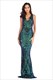 Sequin Embellished Mermaid V-Neck Sleeveless Prom Dress