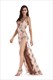 Sequin Deep V-Neck Backless Maxi Dress With Thigh High Slits