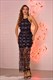 Pailletten-Abschlussballkleid mit gekreuztem Rücken und Quasten