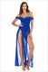 Off The Shoulder Tulle Maxi Dress With Side Slits
