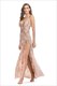 V-Neck Sequin Split Front Maxi Dress With Criss-Cross Straps