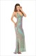 Mermaid Stripe V-Neck Spaghetti Strap Maxi Dress With X-Back