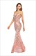 Mermaid Stripe V-Neck Spaghetti Strap Maxi Dress With X-Back