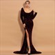 Sequin Mermaid Long Sleeves Prom Dress With Split Front