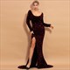 Sequin Mermaid Long Sleeves Prom Dress With Split Front