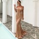 Off The Shoulder Sequin Prom Dress With Long Sleeve