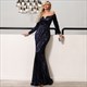 Off The Shoulder Sequin Prom Dress With Long Sleeve