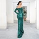 Off The Shoulder Sequin Prom Dress With Long Sleeves