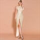 Long Sequin Split Front Keyhole Prom Dress With Back Cutouts