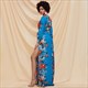 Elegant Chiffon Floral Printed V-Neck Maxi Dress