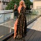 Elegant Chiffon Floral Printed V-Neck Maxi Dress