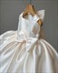 Sleeveless Satin Flower Girl Dress With Back Bow