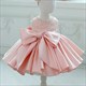 Satin Perlenverziertes Blumenmädchen-Kleid mit flauschigem Rock