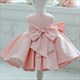 Satin Perlenverziertes Blumenmädchen-Kleid mit flauschigem Rock