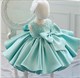 Satin Perlenverziertes Blumenmädchen-Kleid mit flauschigem Rock
