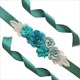 3D Flower Rosette Rhinestone Bridal Sash