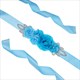 3D Flower Rosette Rhinestone Bridal Sash