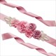3D Flower Rosette Rhinestone Bridal Sash
