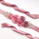 3D Flower Rosette Rhinestone Bridal Sash