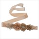 3D Flower Rosette Rhinestone Bridal Sash