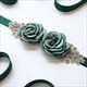 Rhinestone Satin Wedding Sash Belt With Flower