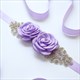 Rhinestone Satin Wedding Sash Belt With Flower