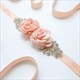 Rhinestone Satin Wedding Sash Belt With Flower