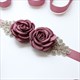 Rhinestone Satin Wedding Sash Belt With Flower