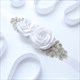 Rhinestone Satin Wedding Sash Belt With Flower