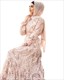 Chiffon Pleated Floral Print Muslin Long Maxi Dress