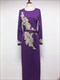 Lace Embroidered Beaded Trumpet Sleeve Muslin Dress