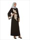 Lace Embroidered Beaded Trumpet Sleeve Muslin Dress