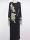 Lace Embroidered Beaded Trumpet Sleeve Muslin Dress