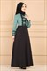 Lace Embellished Contrast Arab Maxi Dress No Hijab