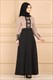 Lace Embellished Contrast Arab Maxi Dress No Hijab