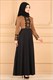 Lace Embellished Contrast Arab Maxi Dress No Hijab