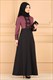 Lace Embellished Contrast Arab Maxi Dress No Hijab