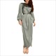 Long Sleeve Pleated Chiffon Arab Maxi Dress