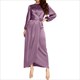 Long Sleeve Pleated Chiffon Arab Maxi Dress