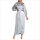 Long Sleeve Pleated Chiffon Arab Maxi Dress